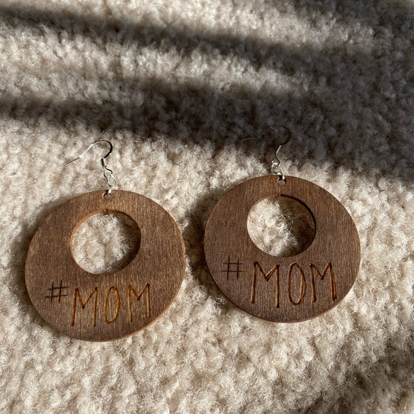 Wood Burned Earrings - Picture 3 of 6